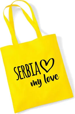 Produktbild von Huuraa Jutebeutel Serbia my love 10 Liter Yellow Baumwolle Tasche Geschenkidee