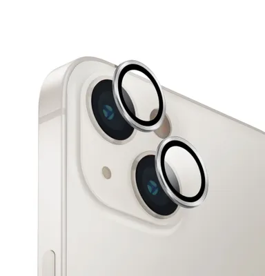 Obrázok produktu pre Hliníková ochrana objektívu fotoaparátu Uniq Optix pre objektív fotoaparátu Iphone 14/ 14 Plus s aplikátorom - strieborná