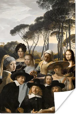 Produktbild von MuchoWow® Poster Malerei - Collage - Alte Meister 80x120 cm - Papierdruck