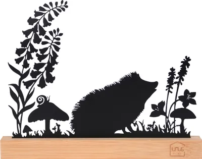 Produktbild von UNUS Deko Aufsteller Silhouette Igel aus Holz und Metall schwarz
