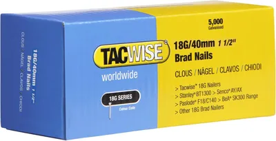 Immagine prodotto di TACWISE 400 Chiodi a spillo TACWISE 18G/40 mm zincati, 5.000 pezzi