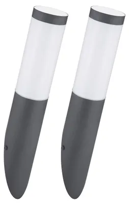 Produktbild von 2er Set LED Fackel-Wandleuchte, Edelstahl anthrazit, H 40 cm