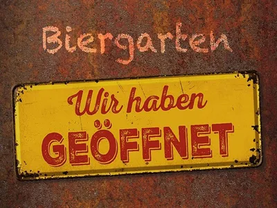 Produktbild von vianmo Holzschild 30x40 cm Biergarten wir haben geöffnet