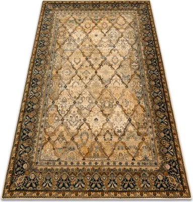 Produktbild von Wollteppich OMEGA Grenada Rahmen, Diamanten, orientalisch - Cognac beige 300x400 cm