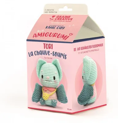 Obrázok produktu pre Graine Creative Amigurumi Háčkovanie Háčkovacia súprava Netopier 13 cm remeselná súprava