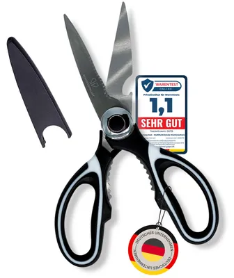 Produktbild von Küchenschere aus Edelstahl - Mehrzweck-Geflügelschere mit Schutzhülle - Für Geflügel, Knochen, Fisch, Kräuter, Gemüse, Dosen und Nüsse