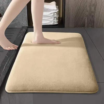 Produktbild von Badematte Memory-Schaum rutschfest saugfähig 60x160 cm – Beige 05 apricot