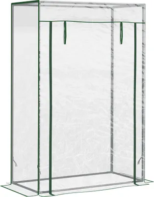 Produktbild von Gewächshaus Treibhaus Tomatenhaus Frühbeet mit Tür zum Aufrollen Stahl Kunststoff Transparent 100x50x150cm