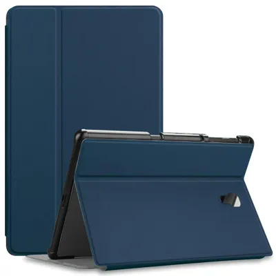 Produktbild von Fintie Hülle für Samsung Galaxy Tab A 10.5 SM-T590/T595 - Folio Stand Schutzhülle mit Auto Sleep/Wake, Multi-Winkel Betrachtung für Samsung Galaxy Tab A 10.5 Zoll 2018 Tablet PC, Marineblau