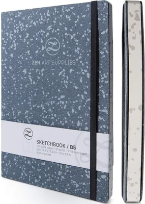 Productafbeelding van Schetsboek voor Kunstenaars - 160 Lege Pagina's van 120 GSM Zuurvrij Ivoorkleurig Papier - B5 Formaat, 17,6 x 25 cm, Plat, Biologisch Afbreekbaar