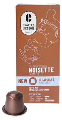 Image de Capsules de café compatibles Nespresso® Charles Liégeois Noisete, 10 pièces.