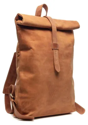 Immagine prodotto di Beocca Mavis zaino in pelle conciata al vegetale, scomparto laptop 15,6 pollici, zaino business fatto a mano, Cognac