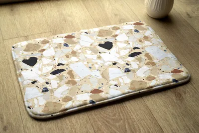 Produktbild von Badteppich Saugfähige - Badezimmer Teppich - Rutschfester Badvorleger Badematte - 75x45 cm - Bunte Abstraktion