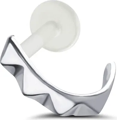 Produktbild von Welliger Ohrring Tragus Ohrpiercing 925 Sterling Silber Material - Silber Stablänge - 8 mm