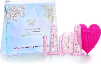 Image de CRYSTALLOVE Ventouses en silicone pour massage du visage et du corps - Rose