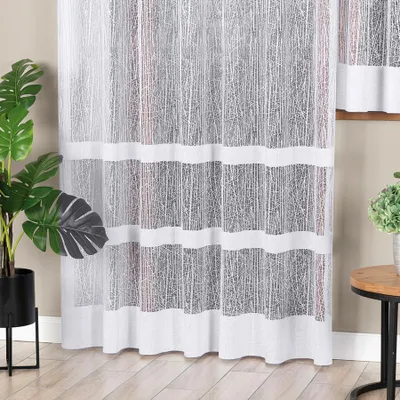 Produktbild von WIKTORIA - Fertiggardine aus Jacquard mit geradem Saum - 200x250 cm - weiß