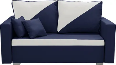 Produktbild von 2-Sitzer-Sofa mit Schlaffunktion ASTO2 - Marineblau/Creme