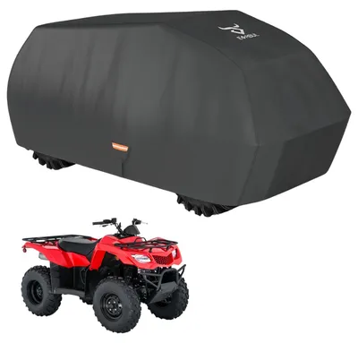 Produktbild von Verbesserte ATV-Abdeckung, strapazierfähige Allwetterabdeckung aus 420D-Gewebe für 4-Rad-Fahrzeuge, kompatibel mit Yamaha, Suzuki und Kawasaki. (210 x 120 x 115 cm)