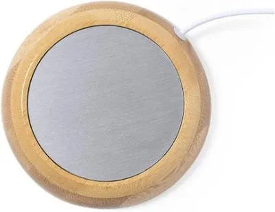 Produktbild von USB Tasse Warmer - Getränkebereiter - Heißgetränke - Natürlicher Bambus - 10,5 cm Durchmesser - Braun