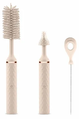 Image de Brosse électrique Nukido NK-978 pour biberons et tétines, connectivité USB-C, batterie 1200 mAh, couleur rose