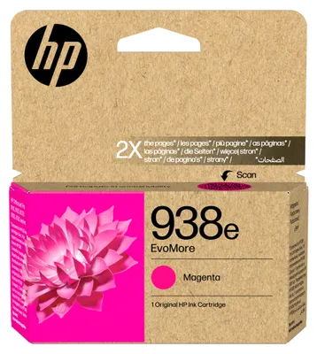 Produktbild von HP 938e EvoMore Cyan Original Druckerpatrone, Hohe (XL-) Ausbeute, Cyan, 1 Stück(e), 1650 Seiten, Einzelpackung