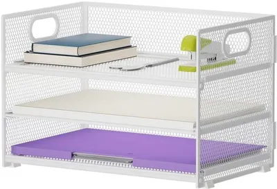 Briefablage 3 Etagen - Papier Organizer - Schreibtisch Organizer - Zeitschriftenhalter - Aufbewahrungsfach - Große Kapazität