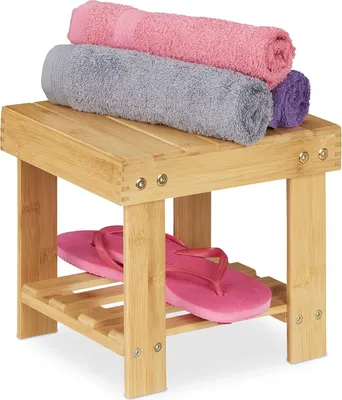 Produktbild von Famanu Bamboohocker bis 100 kg - Stabiler Hocker für Kinder - Natur