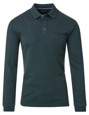 Produktbild von CASAMODA Herren Poloshirt Langarm Polokragen Casual Piqué Grün 4XL