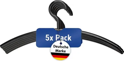 Image de Cintre en plastique noir - lot de 5 cintres