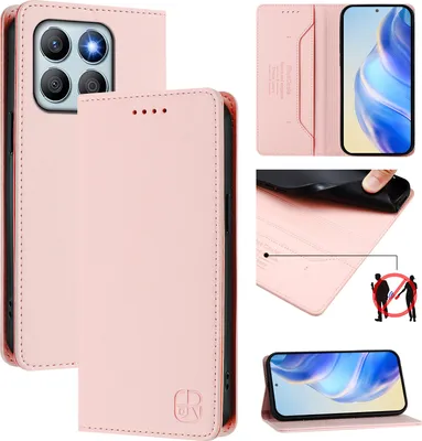 Produktbild von Lederhülle für Honor X8b Hülle Flip Brieftasche Kartenfächern Ständer Schutzhülle Pink