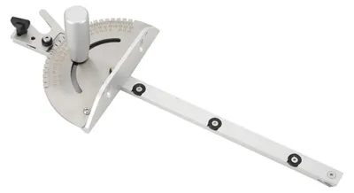 Produktbild von Gehrungsanschlag mit Zaun - T-Nut-Stopper und Lineal - 450 mm - Für Frästisch und Tischkreissäge - Kupfer