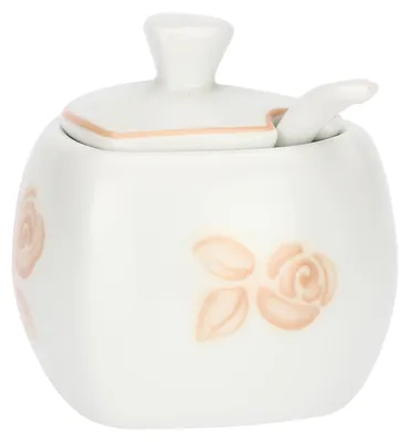 Produktbild von Mini-Zuckerdose in Herzform mit Löffel - Porzellan - 50 ml - 6 x 8,5 cm