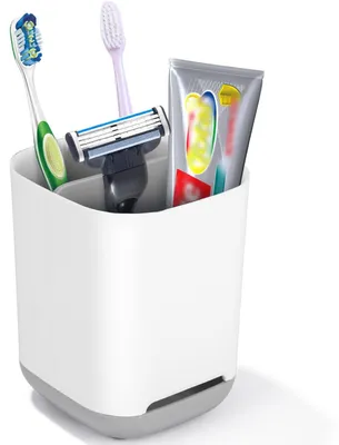 Zdjęcie produktu dla Uchwyt na szczoteczki do zębów z otworem odpływowym, plastikowy organizer do łazienki