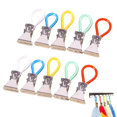 Produktbild von 10 Stück Handtuchklammern - Handtuchhaken - Aufhängehaken für Geschirrtücher - Kleine Klemmen - Handtuchaufhänger - Aufhängeclips