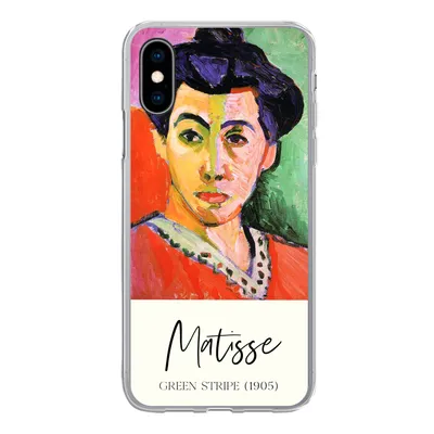 Produktbild von MuchoWow® Handyhülle Schutzhülle Hülle für iPhone X Matisse - Grüner Streifen (1905) - Alte Meister Silikon Softcase Handy Hülle - Handyhülle