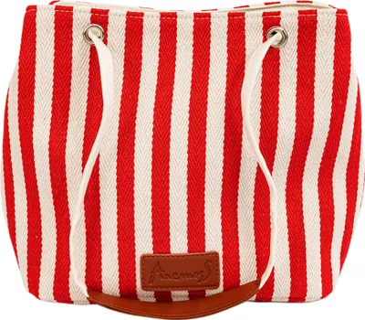 Immagine prodotto di Anemoss Tote Bag - Borsa a secchiello da donna - Rosso a righe - Borsa a tracolla - Grande capacità - Idea regalo