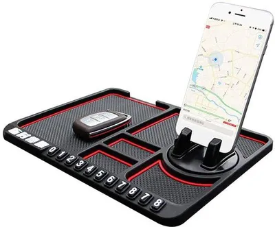 Produktbild von Auto-Telefonhalter, Multifunktioneller Auto-Antislip-Mat, Handyschutzhalter, Tagesparkeerschild, Auto-Organisationsmat