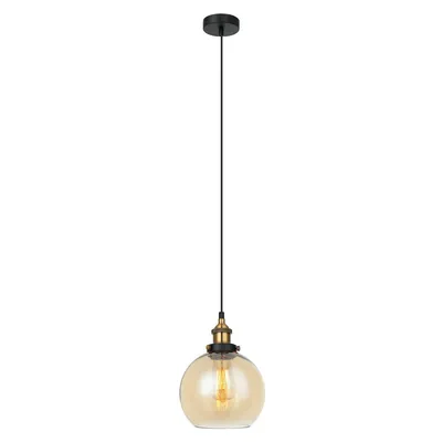 Zdjęcie produktu dla Lampa wisząca Italux Cardena industrialna czarna MDM-4330/1 GD+AMB