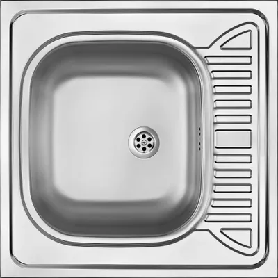 Produktbild von Stahlspülbecken, 1-Becken mit Abtropffläche - aufgesetzt - satin
