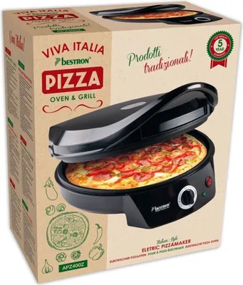 Zdjęcie produktu dla Piec do pizzy/grill stołowy Bestron APZ400Z 1800 W czarny