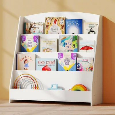 Immagine prodotto di Libreria per bambini, 4 ripiani, 88 cm, bianca