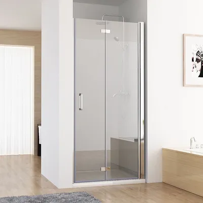 Produktbild von Nischentür 90 x 195 cm Duschabtrennung 2 TLG. Faltwand Aufsatz Duschwand DA