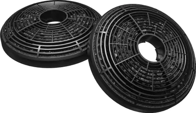 Two charcoal filters for a range hood, presented against a white background.