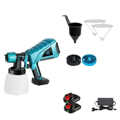 Obrázek produktu pro Elektrická stříkací pistole, rychlost stříkání 800 cm3/min, volnoběžné otáčky 32000 ot/min, 2 baterie, zástrčka EU, zástrčka EU