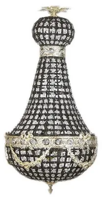 Obrázek produktu pro Casa Padrino barokní křišťálový lustr černý/stříbrný Ø 35 x v. 70 cm - Nádherný lustr v barokním stylu - Barokní křišťálová světla - Noble & Magnificent