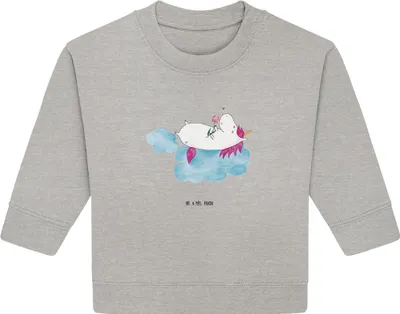 Produktbild von Mr. & Mrs. Panda Organic Baby Pullover Einhorn Verliebt 6. - 12. Monat - Heather Grey - Geschenk, Bullover, Unicorn, Wolke, Liebe, Einhörner