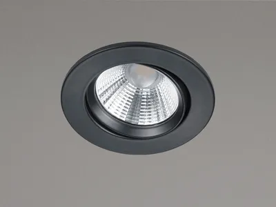 Produktbild von LED Einbaustrahler Decke rund Ø 8,5 cm schwenkbar dimmbar Schwarz matt 5,5W Flur
