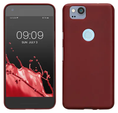 Produktbild von kwmobile Handyhülle für Google Pixel 2 Hülle - TPU Case - Kabelloses Laden - Schutzhülle Cover in Bordeaux Violett