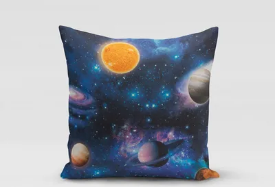 Produktbild von SCHÖNER LEBEN. Kissenhülle Weltall Planeten Erde blau bunt Größe 70x70cm (HxB) 70x70cm (HxB) Größe