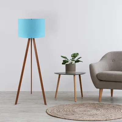 Produktbild von Opviq, AYD-1562, Stehlampen, Blau, MDF, 38 x 38 x 140 cm